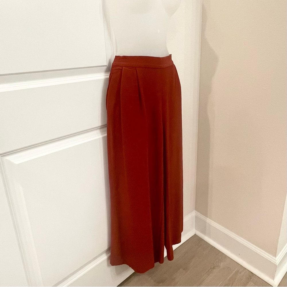 Eileen Fisher Wide Leg Crop Pants in Orange Pekoe - Picture 3 of 11